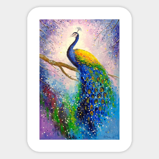 Gorgeous peacock Sticker by OLHADARCHUKART
